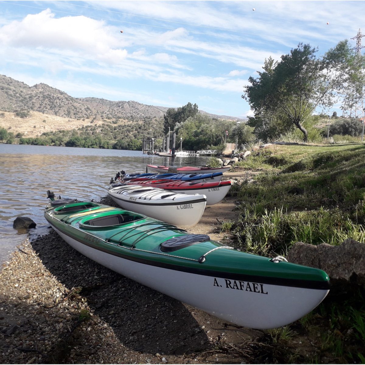 Kayaks on beach